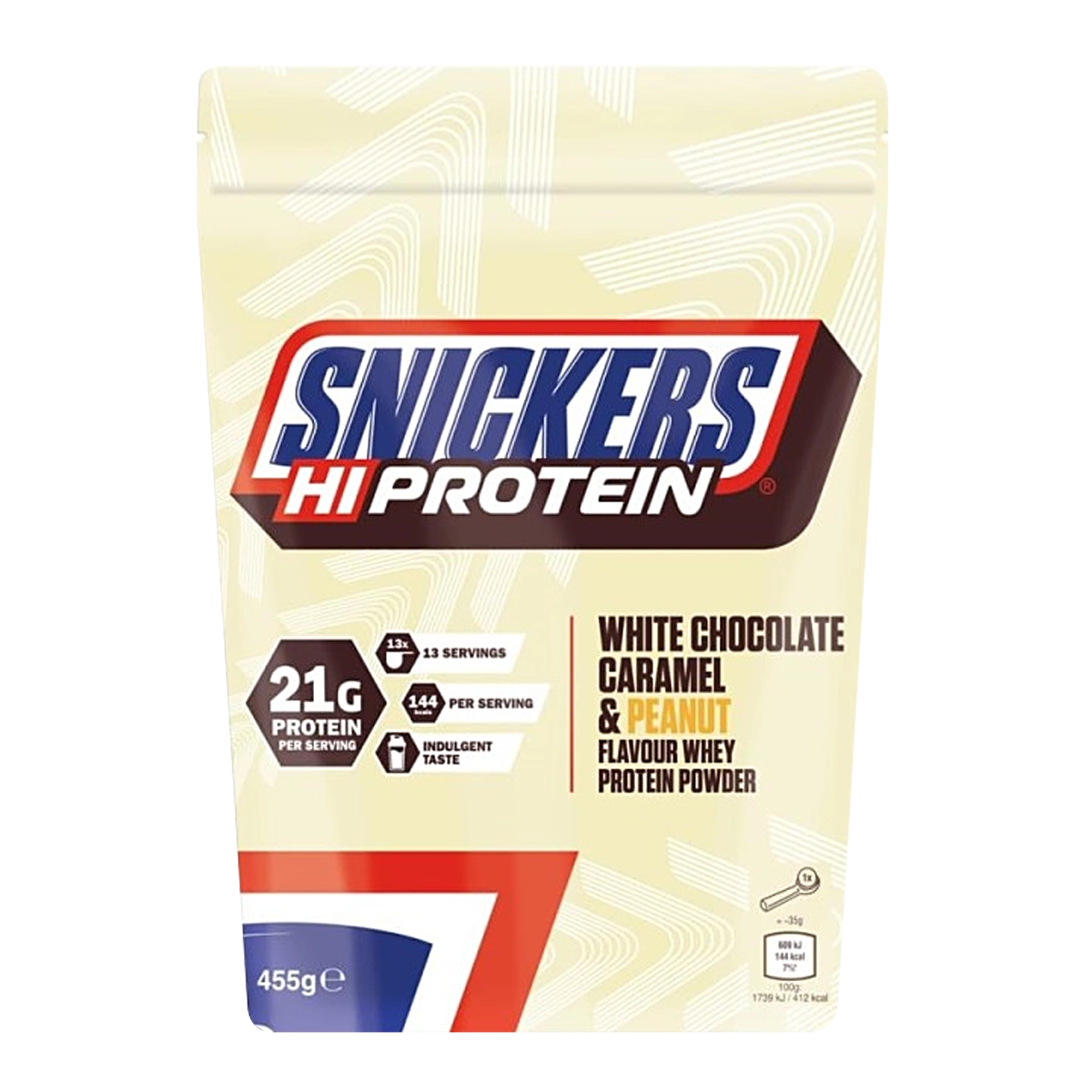 Snickers Hi Protein Pulver White Chocolate Caramel Peanut